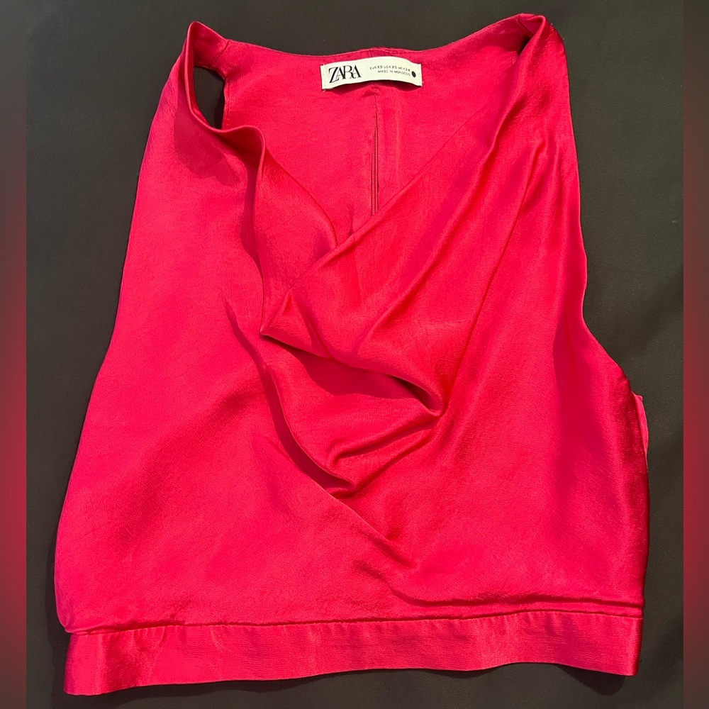 Bright Pink cowl neck top